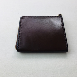 【手縫】小號巧克力色L型錢夾（放卡、紙幣、零錢） 第9張的照片