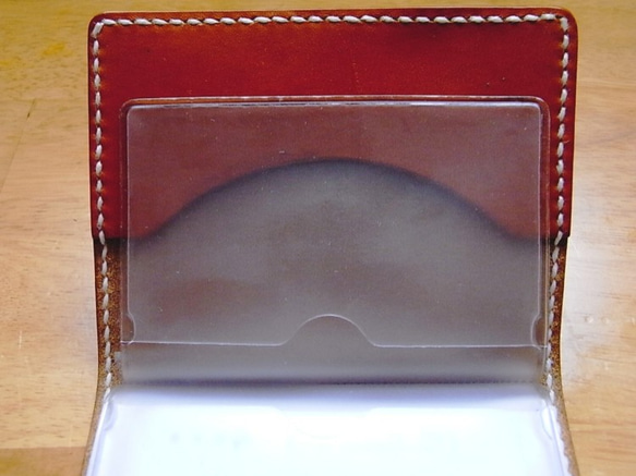 【手縫】キャメル色本革12ポケットカードケース 3枚目の画像