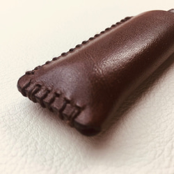 【手縫】BICスリムライターJ23用チョコ色本革ケース 8枚目の画像