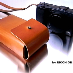 RICOH GR Ⅳ用キャメル本革ケース カメラケース・カメラポーチ エム