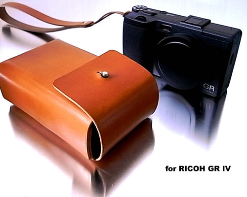 RICOH GR Ⅳ用キャメル本革ケース カメラケース・カメラポーチ エム