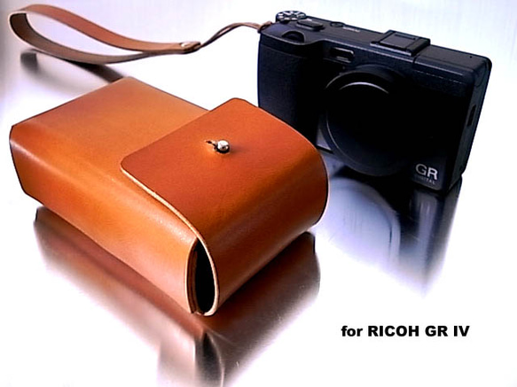 RICOH GR Ⅳ用キャメル本革ケース カメラケース・カメラポーチ エム