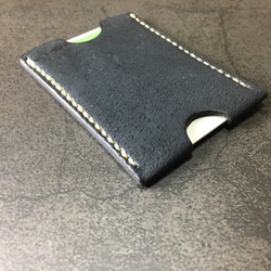 【手縫】Cape Hunt 日本製造 Suica / PASMO 真皮名片夾 1 件裝（黑色） 第9張的照片