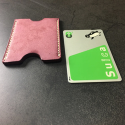 【手工縫製】Cape Hunt 日本製造 Suica / PASMO 卡包1個真皮（紅色bangandi色） 第2張的照片