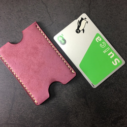 【手工縫製】Cape Hunt 日本製造 Suica / PASMO 卡包1個真皮（紅色bangandi色） 第4張的照片