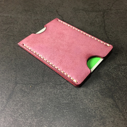 【手工縫製】Cape Hunt 日本製造 Suica / PASMO 卡包1個真皮（紅色bangandi色） 第5張的照片