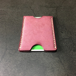 【手工縫製】Cape Hunt 日本製造 Suica / PASMO 卡包1個真皮（紅色bangandi色） 第6張的照片