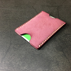 【手工縫製】Cape Hunt 日本製造 Suica / PASMO 卡包1個真皮（紅色bangandi色） 第7張的照片