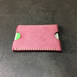 【手工縫製】Cape Hunt 日本製造 Suica / PASMO 卡包1個真皮（紅色bangandi色） 第8張的照片