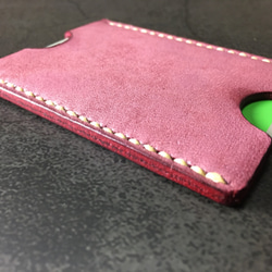 【手工縫製】Cape Hunt 日本製造 Suica / PASMO 卡包1個真皮（紅色bangandi色） 第9張的照片