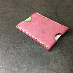 【手工縫製】Cape Hunt 日本製造 Suica / PASMO 卡包1個真皮（紅色bangandi色） 第10張的照片