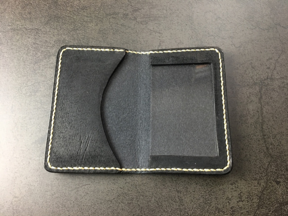 【手縫】ケープハント日本製牛革免許証入れ/ID case（黒色） 10枚目の画像