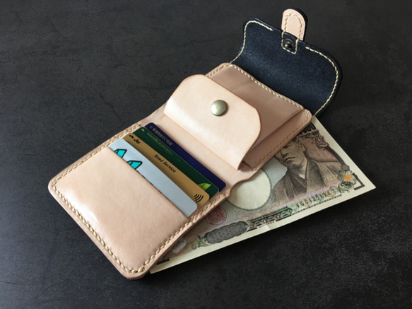 【手工縫製】Cape Hunt 日本 牛皮三折錢包（黑色） 第3張的照片