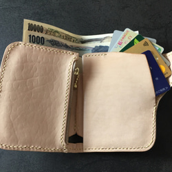 【手工縫製】Cape Hunt 日本 製作牛皮小錢包【短款錢包】（綠綠色） 第3張的照片