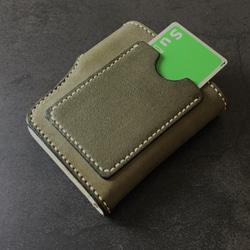 【手工縫製】Cape Hunt 日本 製作牛皮小錢包【短款錢包】（綠綠色） 第7張的照片