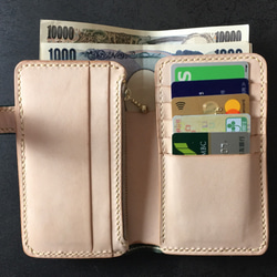 【手工縫製】Cape Hunt 日本牛皮錢包【中間錢包】（綠綠色） 第2張的照片
