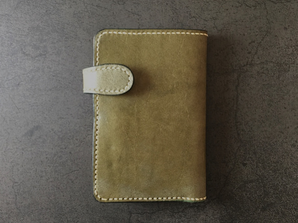 【手工縫製】Cape Hunt 日本牛皮錢包【中間錢包】（綠綠色） 第10張的照片
