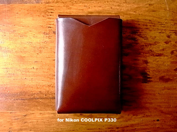 Nikon P330用チョコ色本革ケース１ 2枚目の画像