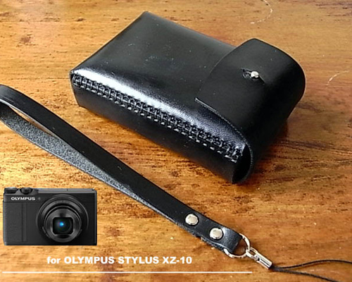 OLMPUS XZ-10用黒色本革ケース3 カメラケース・カメラポーチ エム