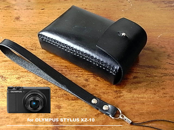 OLMPUS XZ-10用黒色本革ケース3 カメラケース・カメラポーチ エム