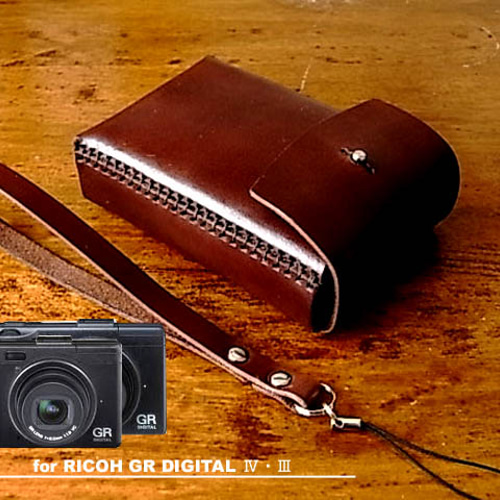 RICOH GR4/3用チョコ色本革ケース3 カメラケース・カメラポーチ エム