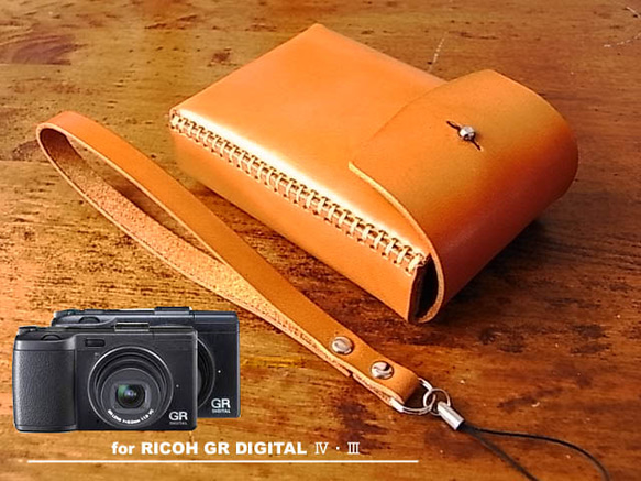 RICOH GR4/3用キャメル色本革ケース3 カメラケース・カメラポーチ エム