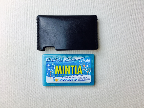 【手縫】MINITIA(ミンティア）黒色本革ケース 10枚目の画像