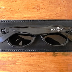 【手縫】3Dメガネ用黒本革ケース 2枚目の画像