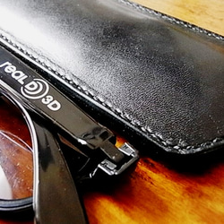 【手縫】3Dメガネ用黒本革ケース 5枚目の画像