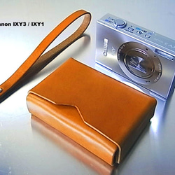 Canon IXY3/1用キャメル色本革ケース カメラケース・カメラポーチ エム