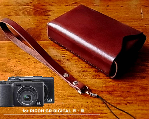 RICOH GR4/3用チョコ色本革ケース1 カメラケース・カメラポーチ エム