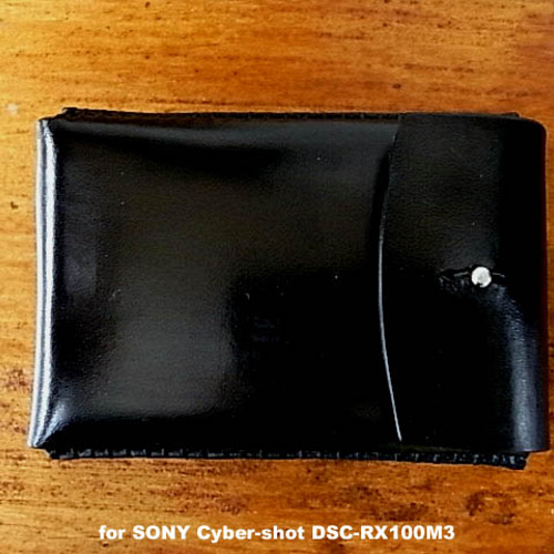 SONY DSC-RX100M3用黒色本革ケース カメラケース・カメラポーチ