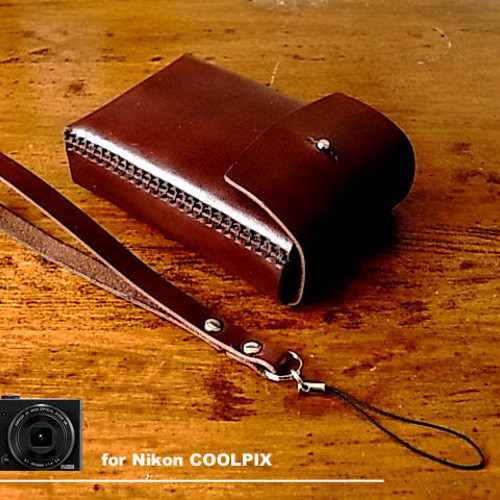 Nikon COOLPIX P340用チョコ色本革ケース カメラケース・カメラポーチ