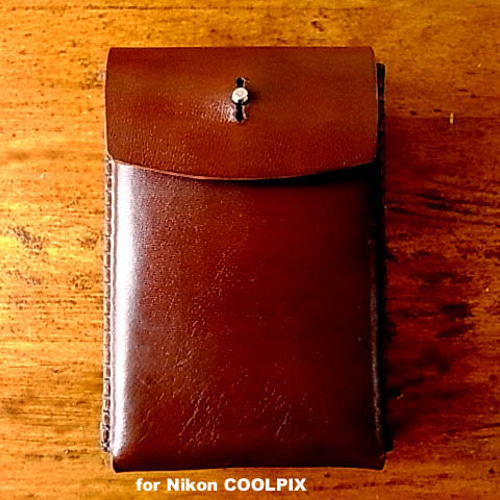 Nikon COOLPIX P340用チョコ色本革ケース カメラケース・カメラポーチ
