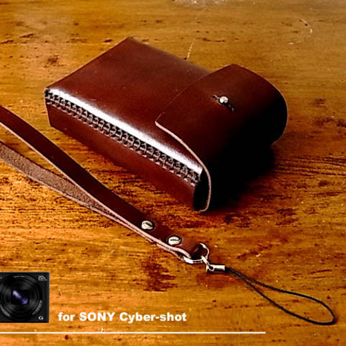 SONY DSC-WX350用チョコ色本革ケース カメラケース・カメラポーチ エム
