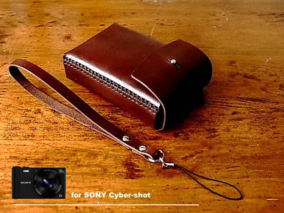 SONY DSC-WX350用チョコ色本革ケース カメラケース・カメラポーチ エム