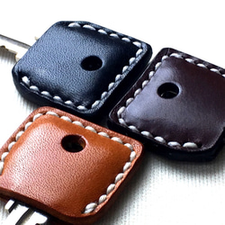 【手工縫製】1套3色真皮鑰匙套（厚皮轉動鑰匙手感好嗎？！） 第3張的照片