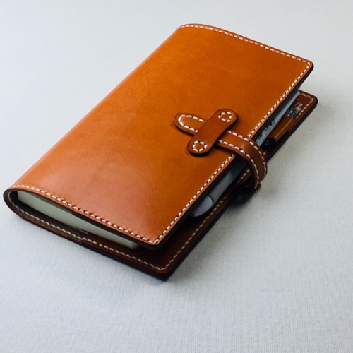 手縫】ほぼ日手帳weeks MEGAスニーカー用キャメル色本革カバー