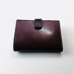 【手縫】チョコ色本革二つ折り財布（カード8＋お札1＋ファスナー式小銭入れ） 9枚目の画像