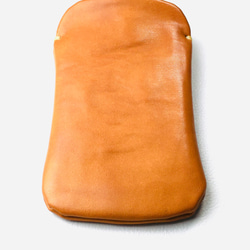 [手感皮革]駝色Xperia 5真皮保護殼☆透明保護殼/用於保險槓 第4張的照片