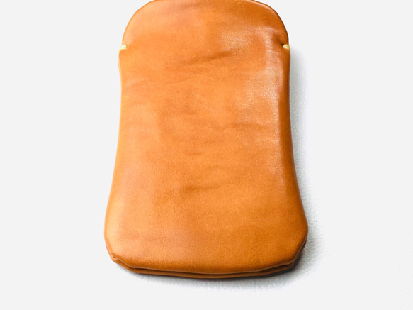 [手感皮革]駝色Xperia 5真皮保護殼☆透明保護殼/用於保險槓 第4張的照片