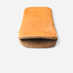 [手感皮革]駝色Xperia 5真皮保護殼☆透明保護殼/用於保險槓 第8張的照片