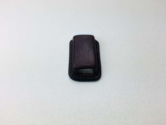 [手工縫製] Tombow MONO（PE-04A）巧克力色皮套，用於橡皮擦（深棕色麻線） 第7張的照片
