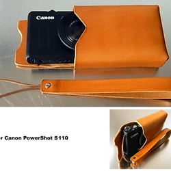 Canon S110用キャメル色本革ケース 1枚目の画像