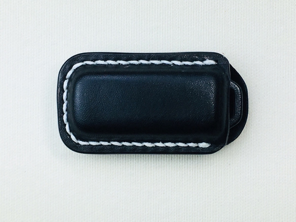 【手縫】ホンダ車用黒色本革スマートキーケース （2ボタン NBOX NBOXカスタム Nワゴン Nワンなど） 4枚目の画像