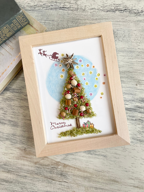 サンタクロースが来るかも⁈のクリスマスツリー　フラワーインテリア　フラワーギフト　タペストリー　 1枚目の画像