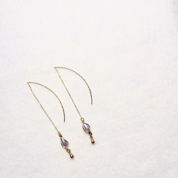 14KGF 鍍14k金珍珠耳線 銀杏耳線 十字架耳線 耳環 第3張的照片