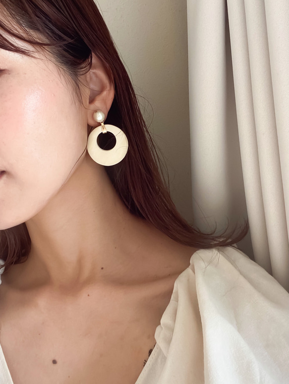 Hone & Cotton pearl イヤリング/ピアス（アレルギー対応） 3枚目の画像