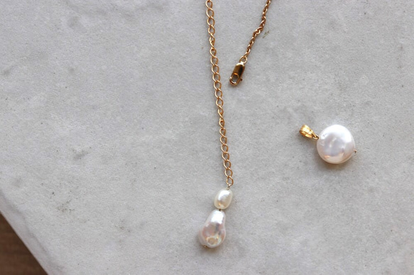 【Perle de blanc Jewelry】14kgf 5way pearl long necklace 8枚目の画像