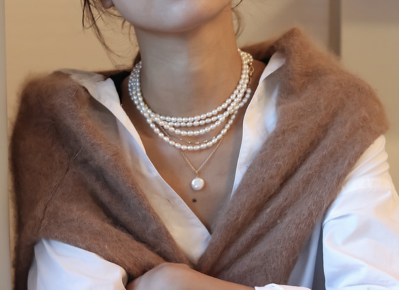 【Perle de blanc Jewelry】三向扭曲珍珠長項鍊 第10張的照片